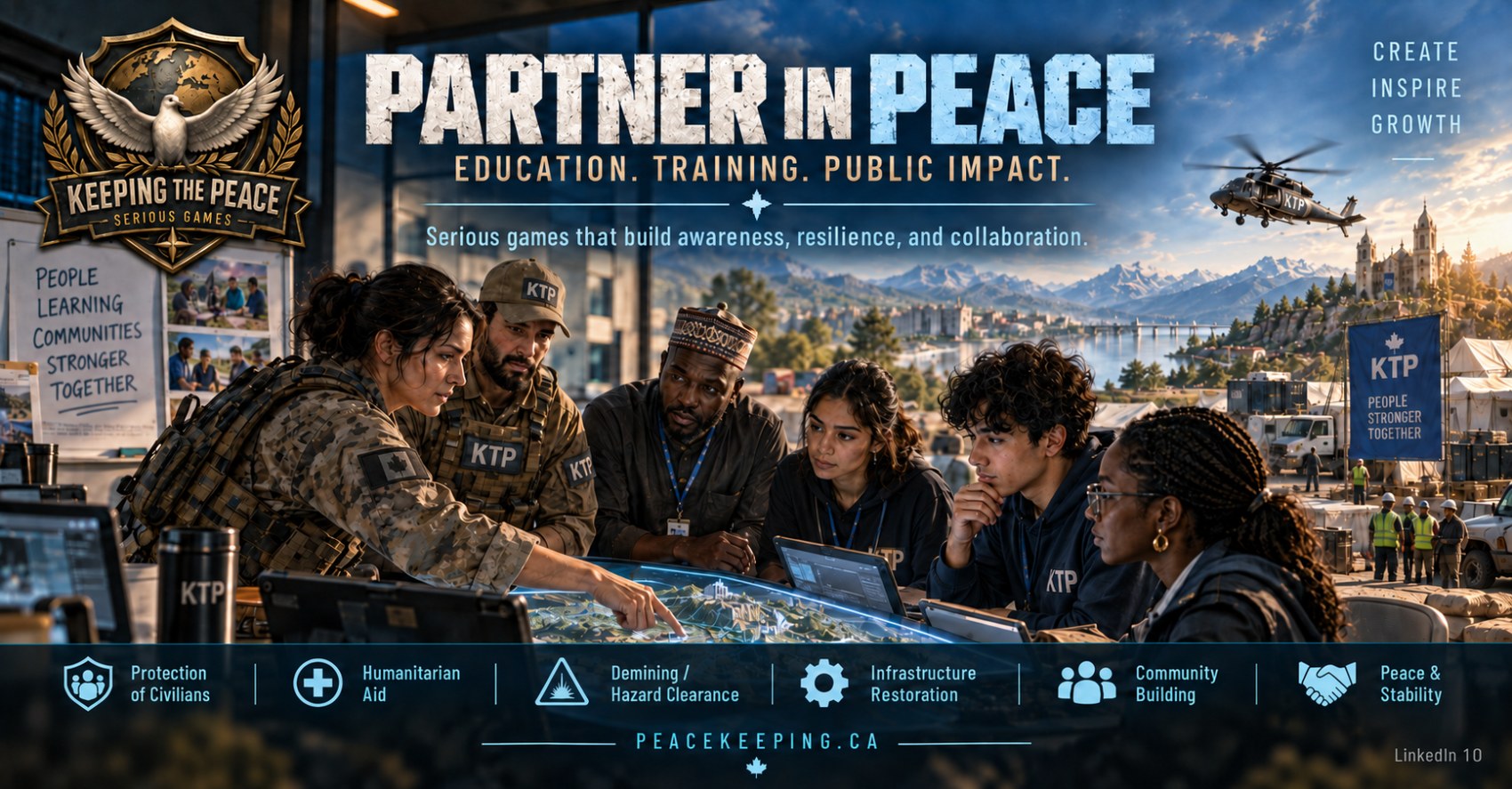 Valente Productions - Keeping the Peace Partner in Peace banner - education, training and public impact